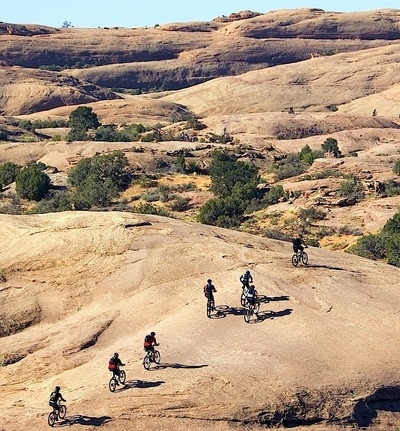Group of mountain bikers in Utah